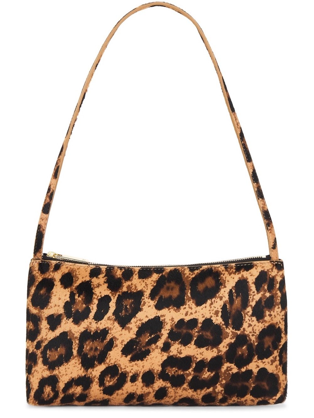 NWT Mansur Gavriel Gaia Shoulder Handbag Baguette Leopard Calf Hair Made Italy